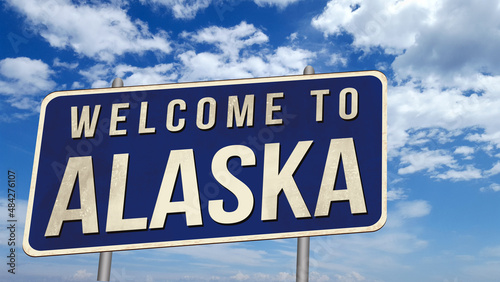 Welcome to Alaska road sign concept