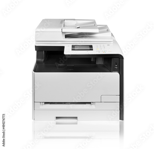 Business Smart Laser Multifunction Printer Isolated on White