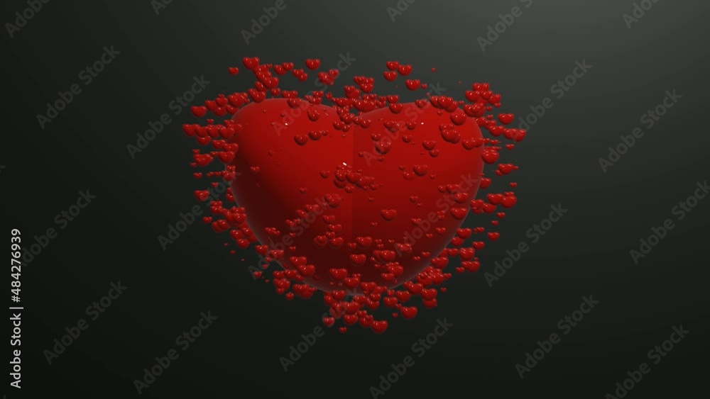 Valentine's Day background with red hearts in motion Valentine's Day background with red hearts in motion