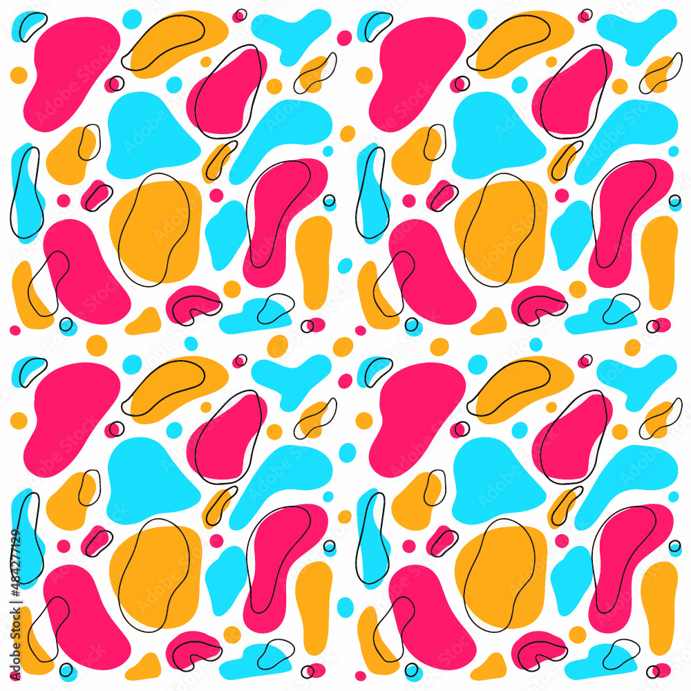 A pattern of bright colors and lines