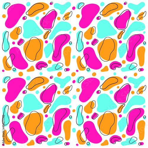 A pattern of bright colors and lines