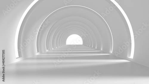 Wallpaper Mural background white tunnel minimal abstract endless 3d render Torontodigital.ca