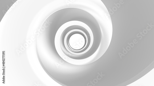 Fototapeta Naklejka Na Ścianę i Meble -  background white tunnel minimal abstract endless 3d render