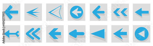 Arrow icon set isolated on background. Arrows vector collection. Different arrow icons in flat style. Creative arrows template for web site, app, graphic design, ui and logo. Arrow vector symbol