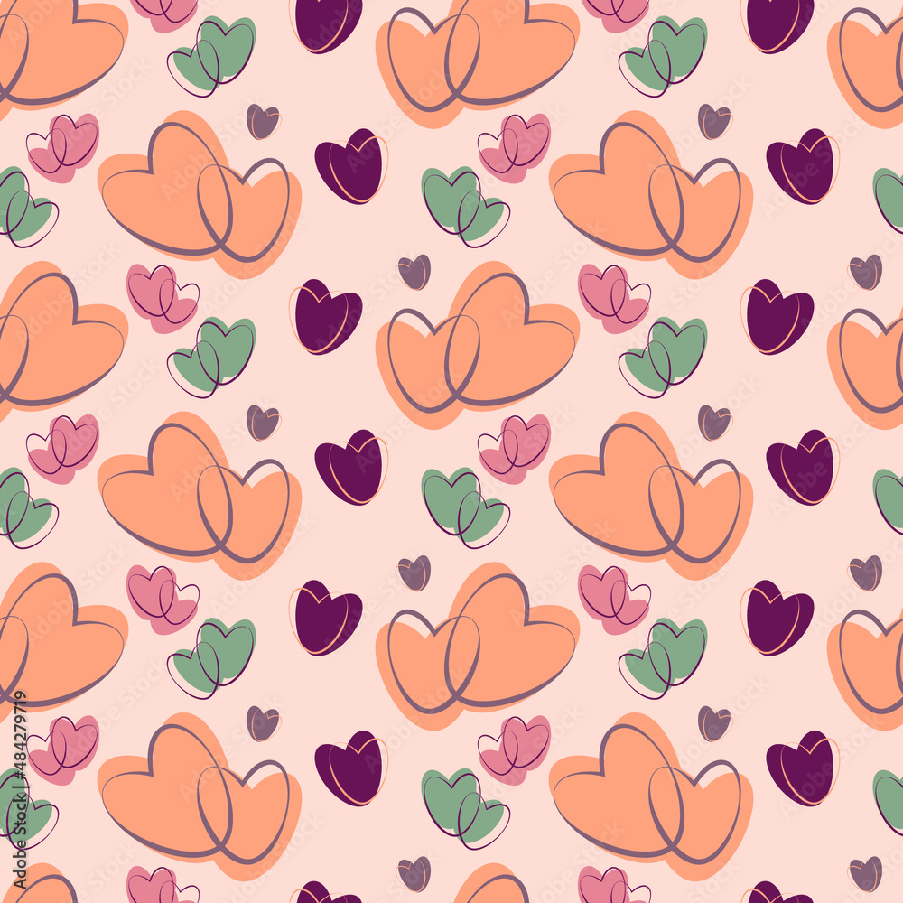 colorful hearts seamless pattern colorful hearts seamless pattern