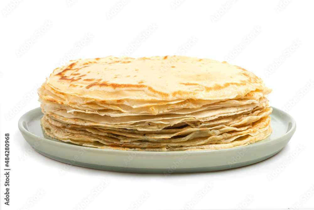 Pancake on the white plate