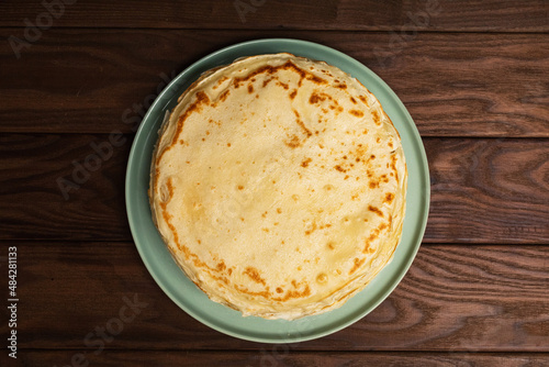 Pancake on the white plate