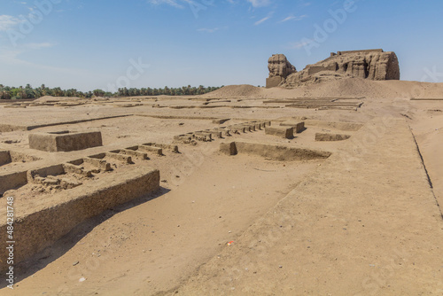 Western Deffufa, adobe temple ruins, and the ancient city Kerma, Sudan photo