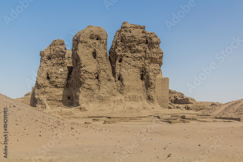 Western Deffufa, adobe temple ruins in the ancient city Kerma, Sudan photo