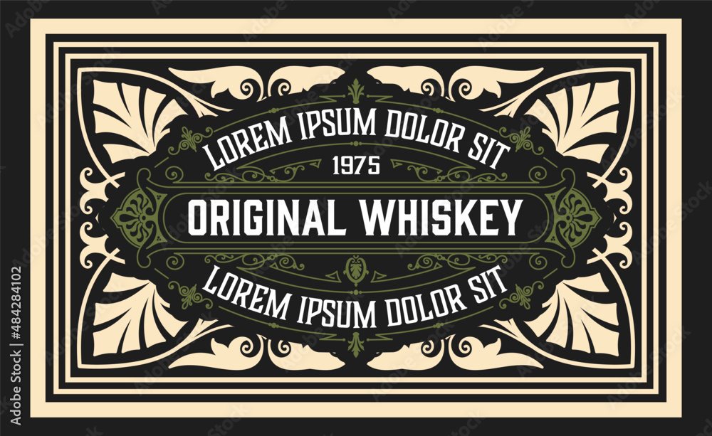 Obraz premium Whiskey label with old frames