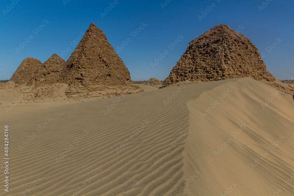 View of Niru pyramids near Karima, Sudan