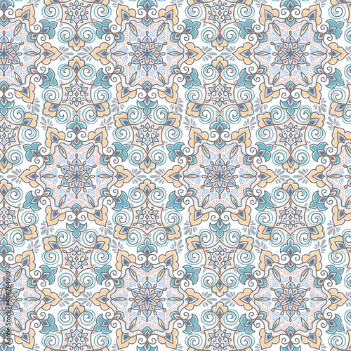 Pastel Geometric Mandala Pattern Design