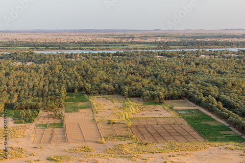 Aerial view of a nile valley near Karima town, Sudan photo