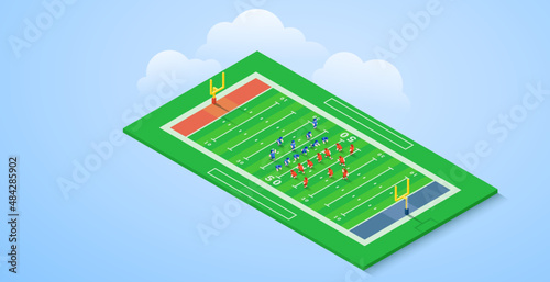 Obraz na plátně Isometric Football Field