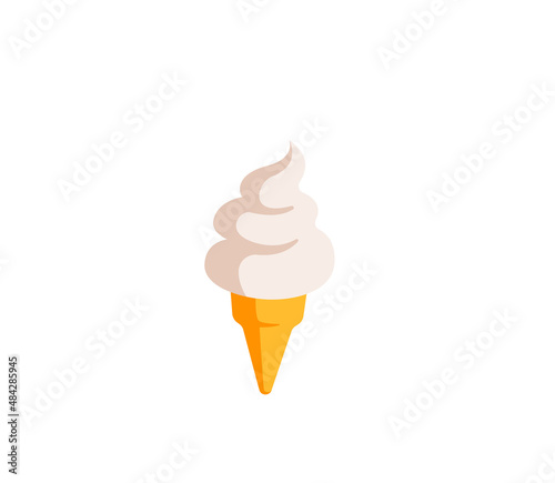 Soft Ice Cream vector isolated icon. Emoji illustration. Ice cream cone vector emoticon