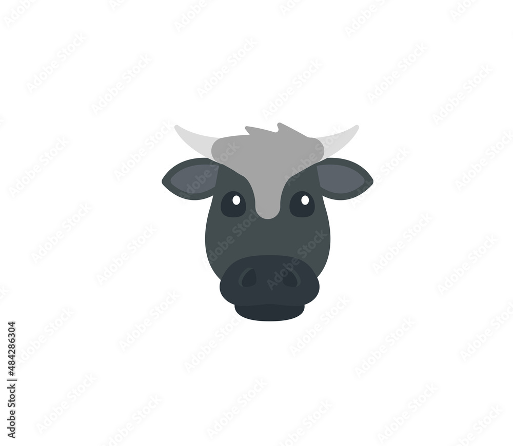 Bull vector isolated icon. Emoji illustration. Ox vector emoticon Stock