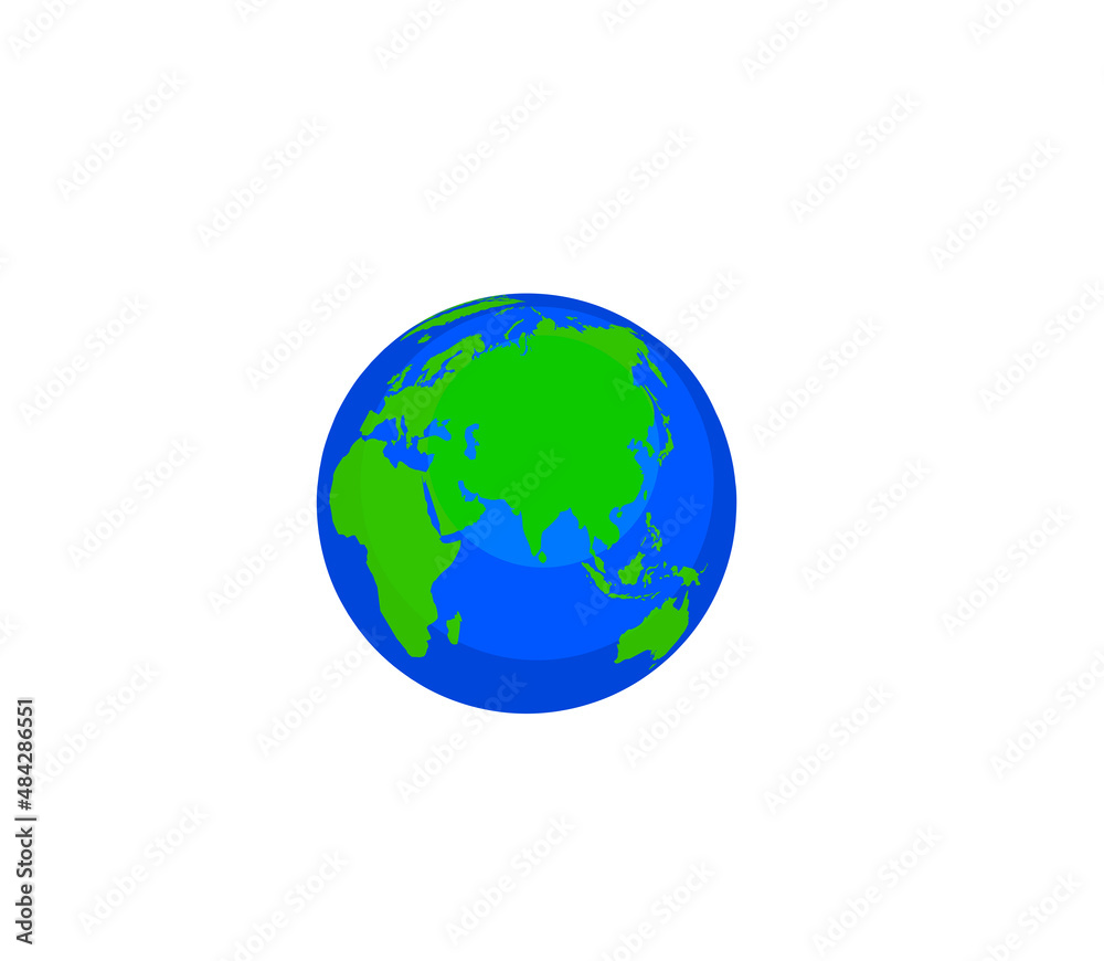 Globe Showing Asia, Australia and Africa vector isolated icon. Emoji illustration. Earth vector emoticon