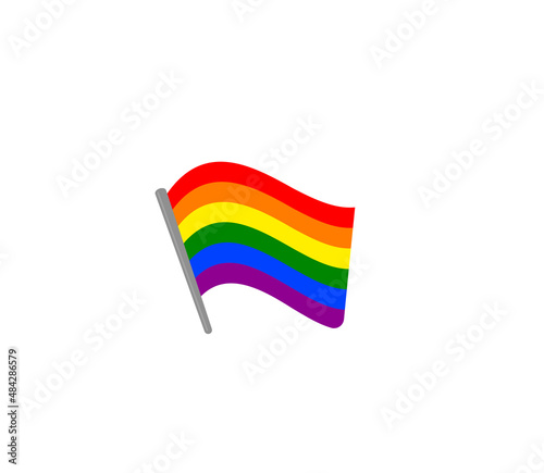 Rainbow flag vector isolated icon. Emoji illustration. LGBT flag vector emoticon