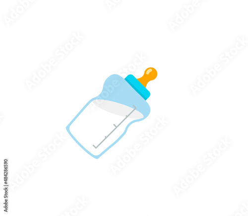 Baby bottle vector isolated icon. Emoji illustration. Baby milk bottle vector emoticon