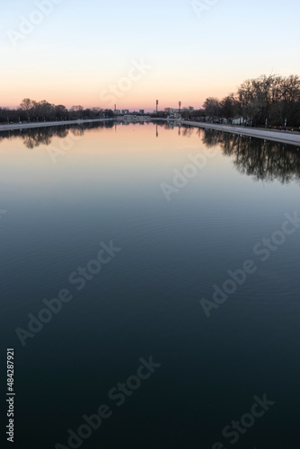Sunset view of Rowing Venue in city of Plovdiv, Bulgaria