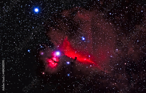 The beautiful red emission of the Horsehead Nebula