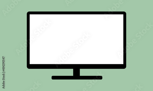 Monitor Screen TV Computer Display Vector Icon Flat Design