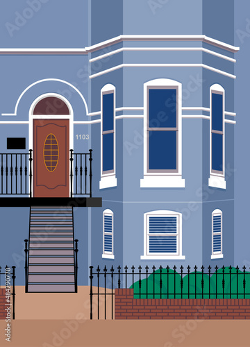 Foto Row house building exterior illustration