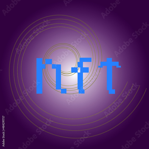 the NFT inscription, highlighted on a dark background with glowing dots arranged in a spiral, is an illustration of an irremovable token