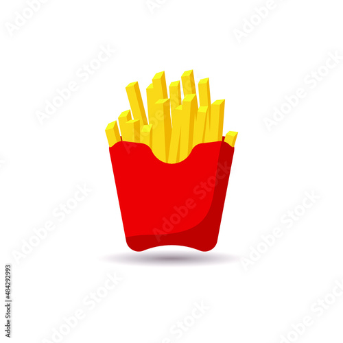 simple french fries icon on white background