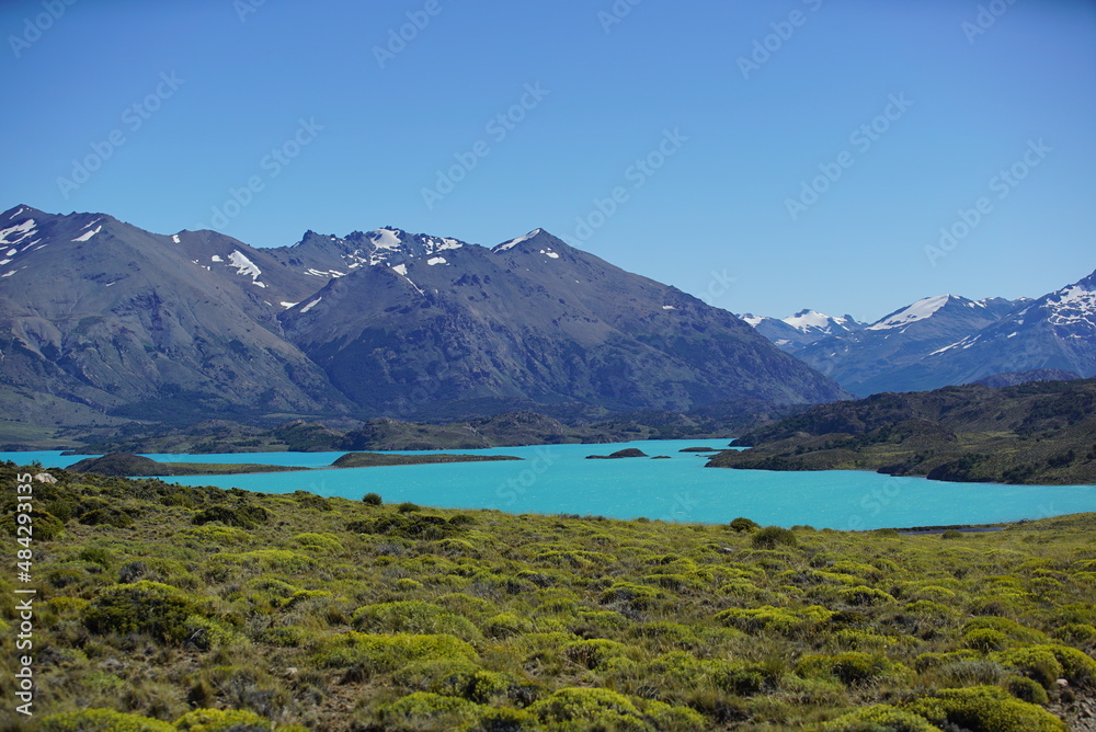lake and mountains
