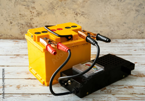 Modern car battery and test...
