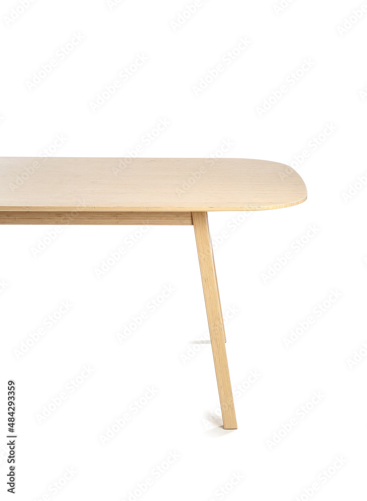 Stylish wooden table isolated on white Stylish wooden table isolated on white