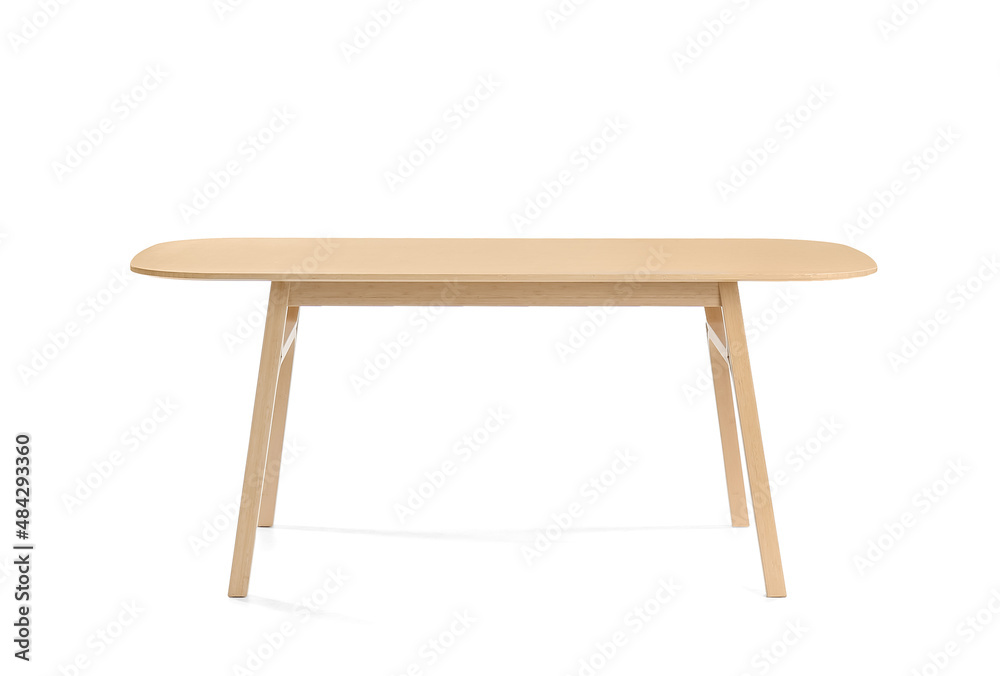 Stylish wooden table isolated on white Stylish wooden table isolated on white