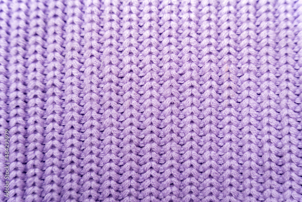 Lilac knitted acrylic sweater fabric texture