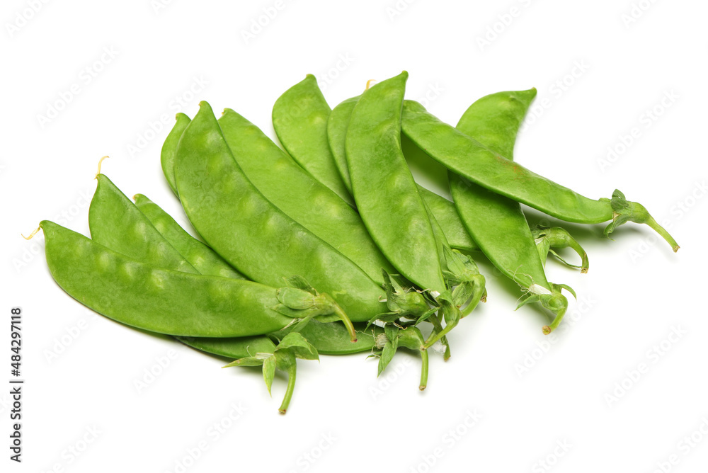 Snow peas isolated on white background Snow peas isolated on white background