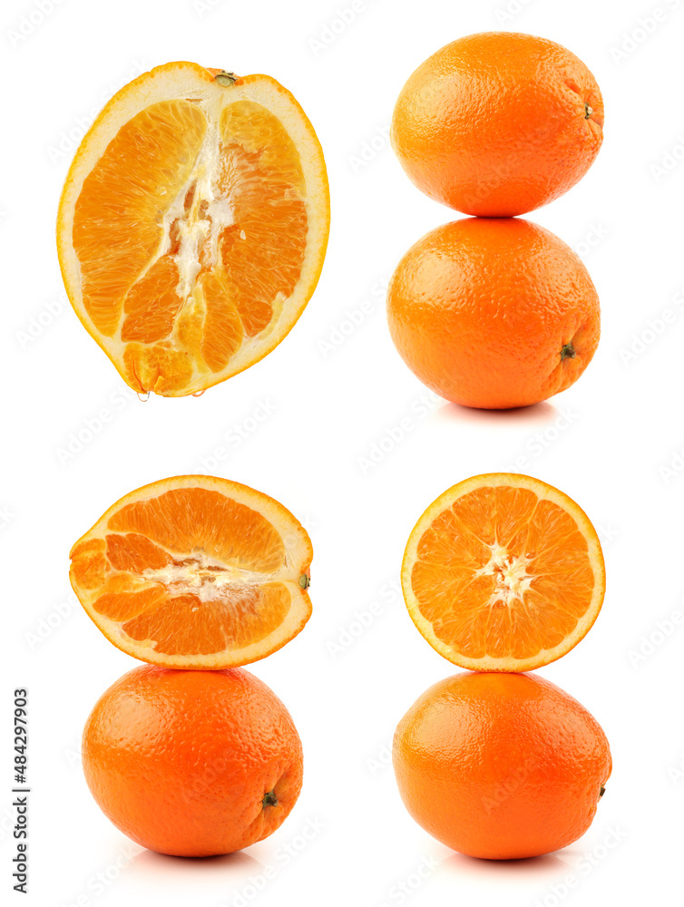 Orange fruit on the white background Orange fruit on the white background