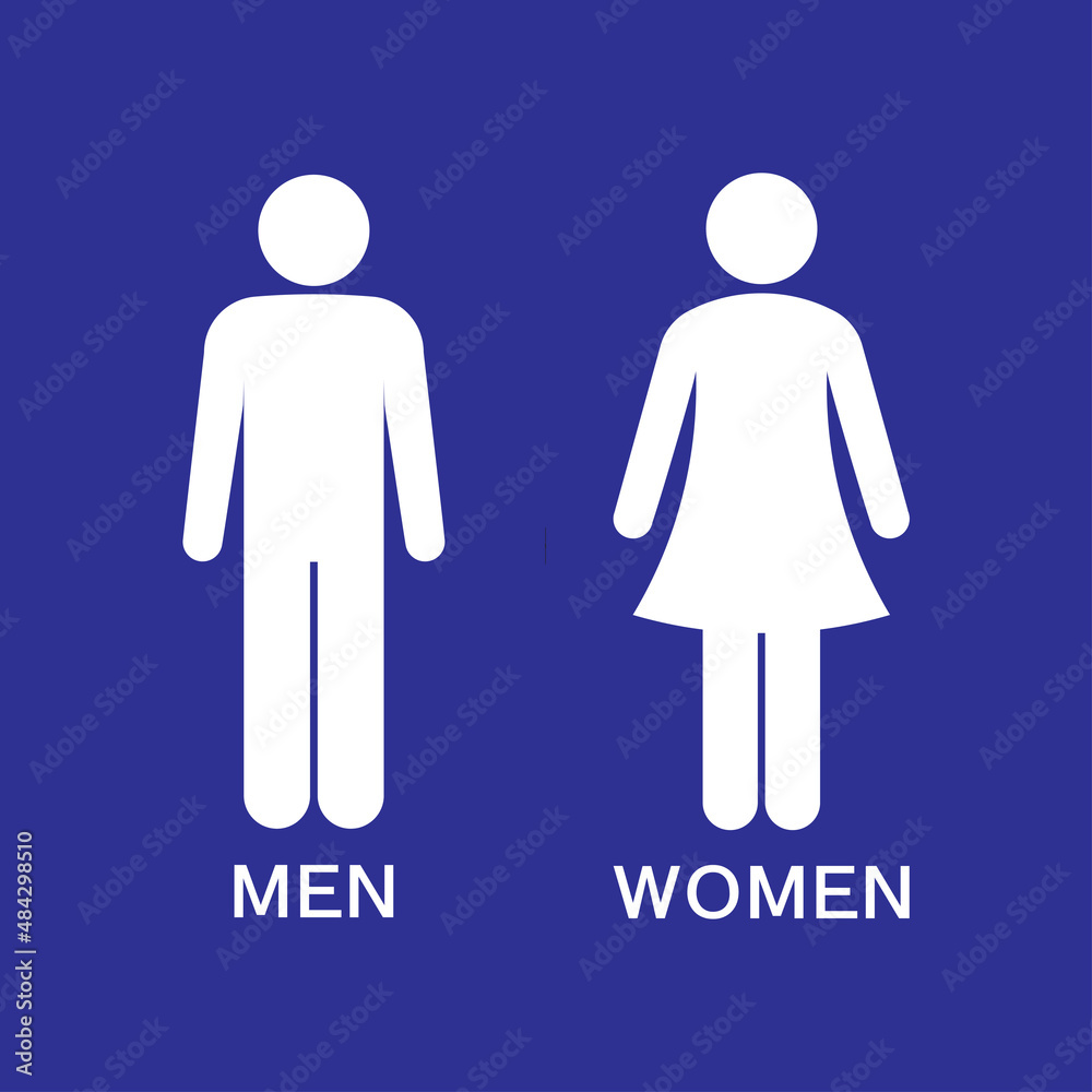 Men and women restroom icon, men and women bathroom sign.Toilet vector