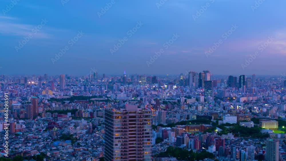東京風景 タイムラプス 大都会の日没から夜景 東京風景 タイムラプス 大都会の日没から夜景