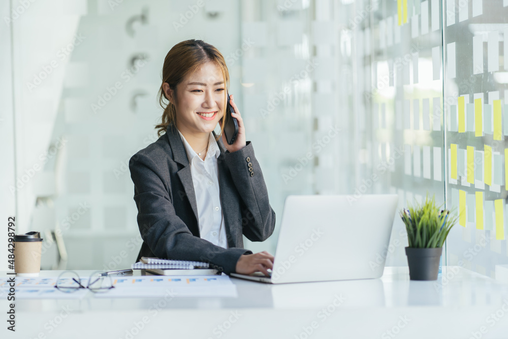Entrepreneur working with multiple devices Entrepreneur working with multiple devices