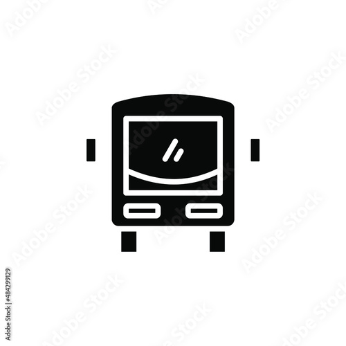 Bus, Autobus, Public, Transportation Solid Icon Vector Illustration Logo Template. Suitable For Many Purposes.