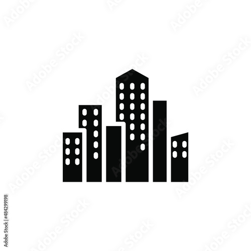 City  Town  Urban Solid Icon Vector Illustration Logo Template. Suitable For Many Purposes.
