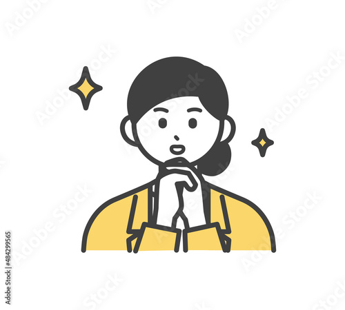 女性社員がお願いするイラスト素材