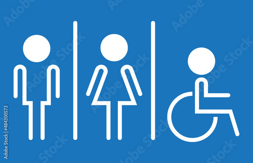 Men and women restroom icon, men and women bathroom sign.Toilet vector icon for any use. Vector illustrator.