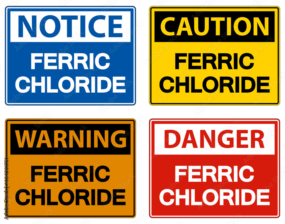 Chemical Danger Sign Ferric Chloride On White Background Chemical Danger Sign Ferric Chloride On White Background