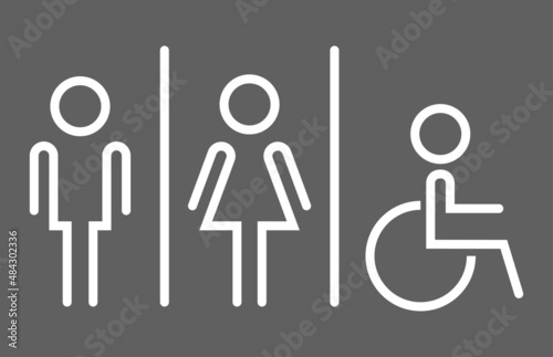 Men and women restroom icon, men and women bathroom sign.Toilet vector icon for any use. Vector illustrator.