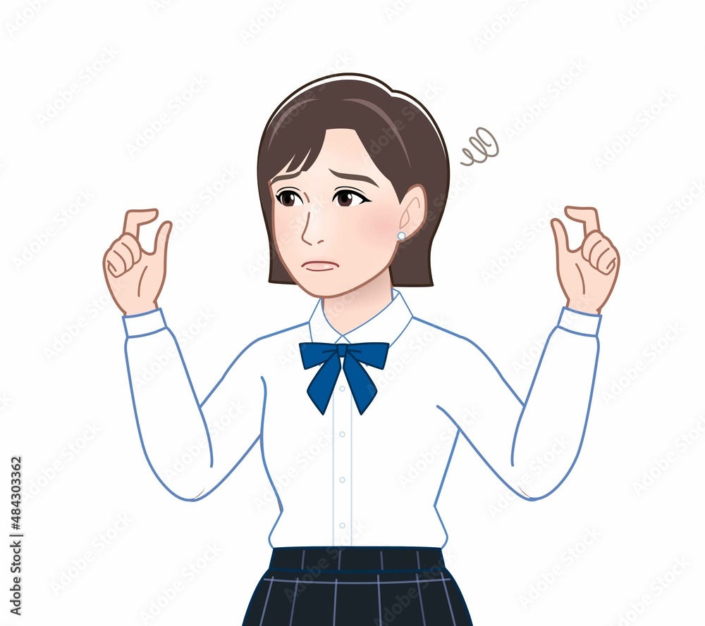 高校の制服を着た女性