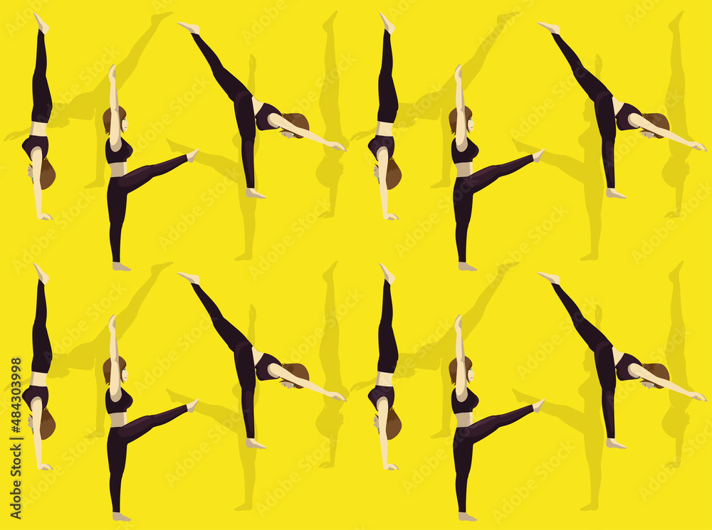 Gymnastic Moves Handstand Seamless Wallpaper Background