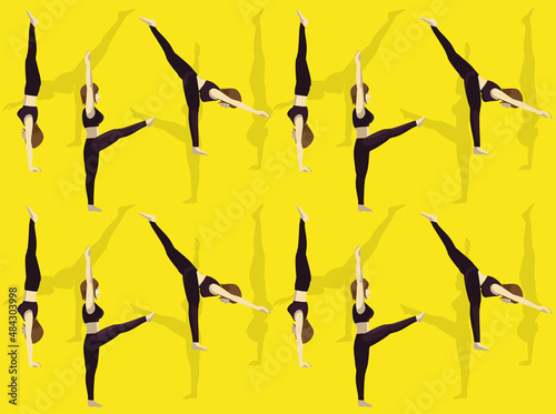 Gymnastic Moves Handstand Seamless Wallpaper Background