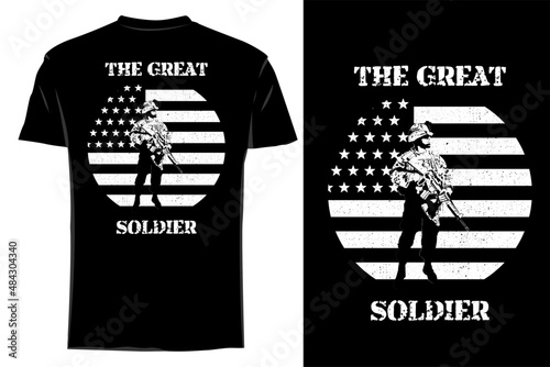 The great soldier t shirt mockup silhouette retro vintage