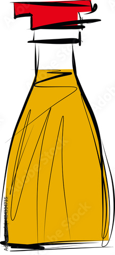 Sketch of olive oil container bottle